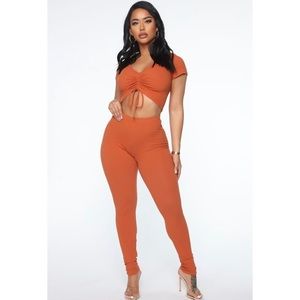 Fashion Nova Two Piece Rust Set